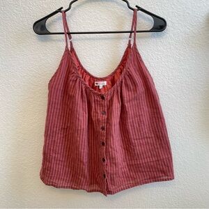 Sundry for Evereve Cotton Button Front Spaghetti Strap Top 2
